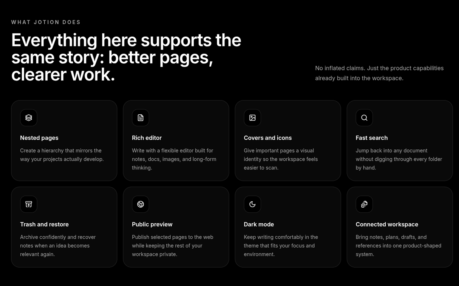 Jotion purpose and feature overview section