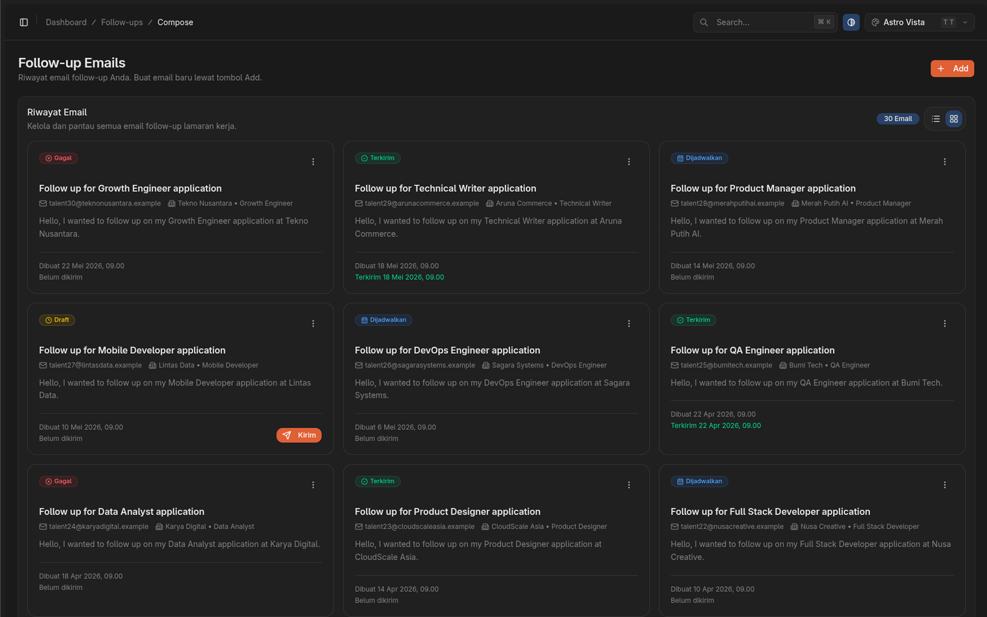Lamarin AI-assisted email composition interface