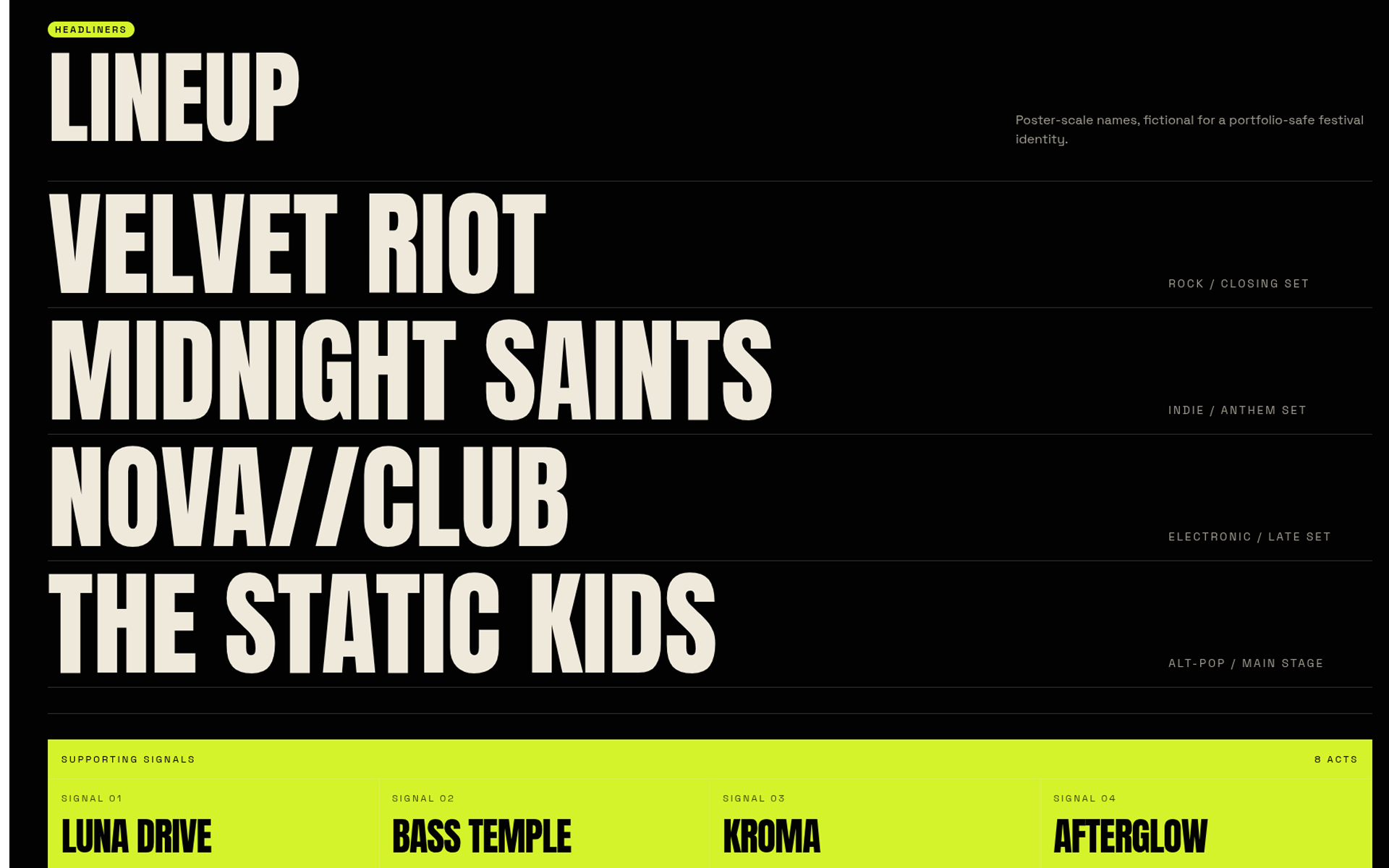 NOISEFEST 2026 artist lineup with headliners and supporting acts